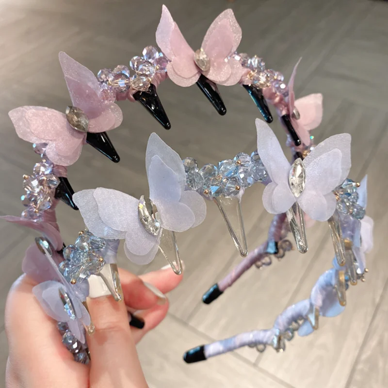 Sweet Crystal Mesh Butterfly Headband with Toothed Comb Outdoor Travel Pressed Hair Hairbands Accessories Women Hair Clips
Sweet Crystal Mesh Butterfly Headband with Toothed Comb Outdoor Travel Pressed Hair Hairbands Accessories Women Hair Clips