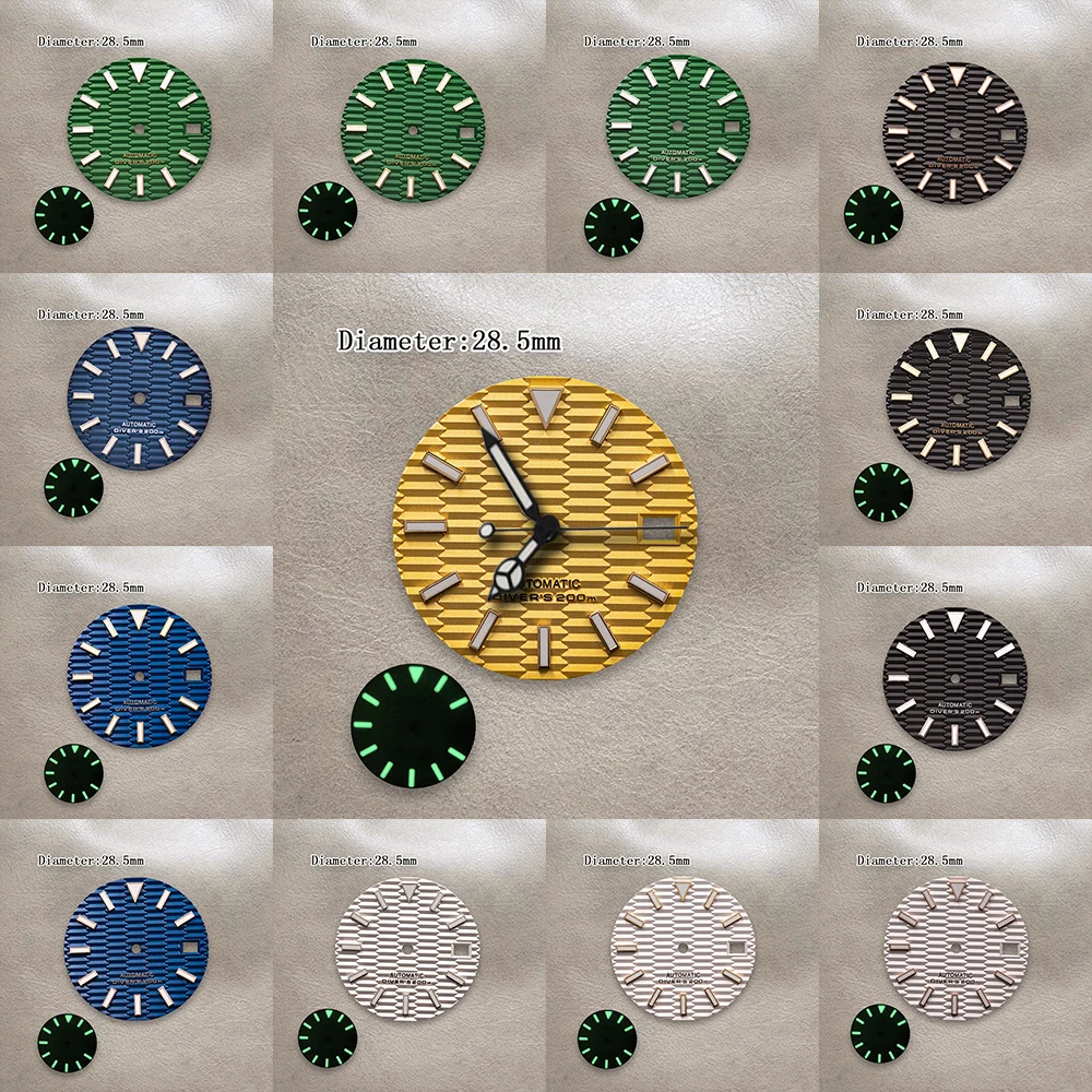 28.5mm NH35 S Logo SKX007 New Bamboo Leaf Dial Fit NH35/NH36 Movement Green Luminous High Quality Watch Modification Accessories
28.5mm NH35 S Logo SKX007 New Bamboo Leaf Dial Fit NH35/NH36 Movement Green Luminous High Quality Watch Modification Accessories