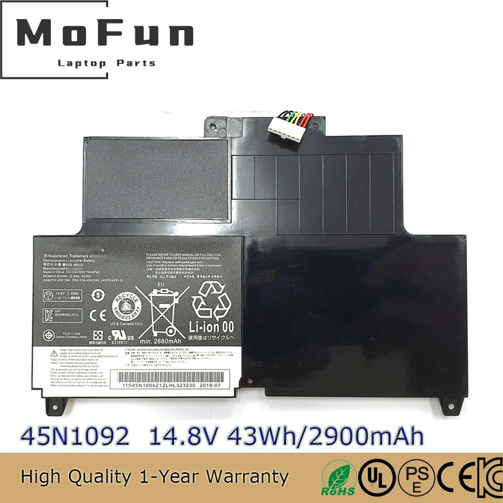 Оригинальный аккумулятор для ноутбука 45N1092 14,8 В 43 Втч для Lenovo ThinkPad Edge S230u Twist 45N1093 45N1094
Оригинальный аккумулятор для ноутбука 45N1092 14,8 В 43 Втч для Lenovo ThinkPad Edge S230u Twist 45N1093 45N1094