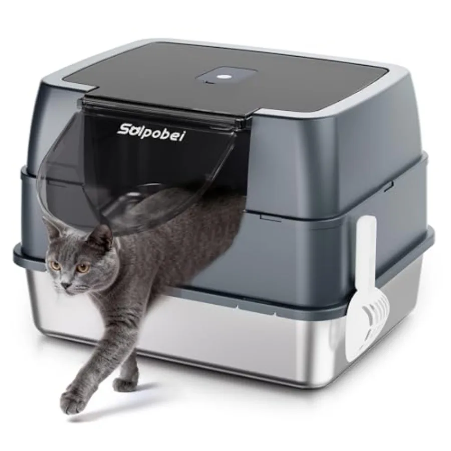 Stainless Steel Cat Litter Box with Lid Enclosed and Covered High-Sided Kitty Litter Box, Large or Small, Metal Litter Pan for
Stainless Steel Cat Litter Box with Lid Enclosed and Covered High-Sided Kitty Litter Box, Large or Small, Metal Litter Pan for