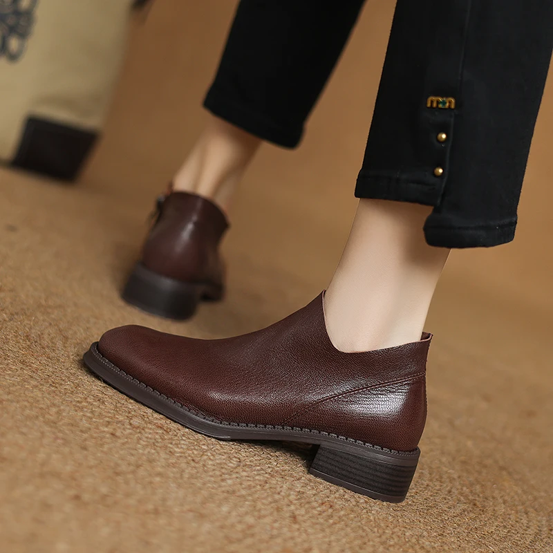 2025 New Autumn/Winter Women Boots Round Toe Heel Women Shoes Ankle Boots Modern Boots Ladies Shoes Retro Genuine Leather
2025 New Autumn/Winter Women Boots Round Toe Heel Women Shoes Ankle Boots Modern Boots Ladies Shoes Retro Genuine Leather
