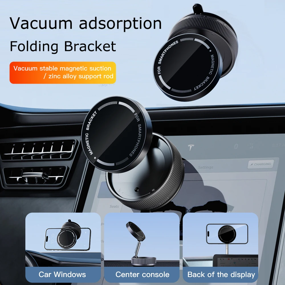 Alloy Vacuum Suction Cup Car Phone Holder 360° Rotation Strong Magnetic Foldable Stand for iphone 16 15 14 13 12 Xiaomi Samsung
Alloy Vacuum Suction Cup Car Phone Holder 360° Rotation Strong Magnetic Foldable Stand for iphone 16 15 14 13 12 Xiaomi Samsung
