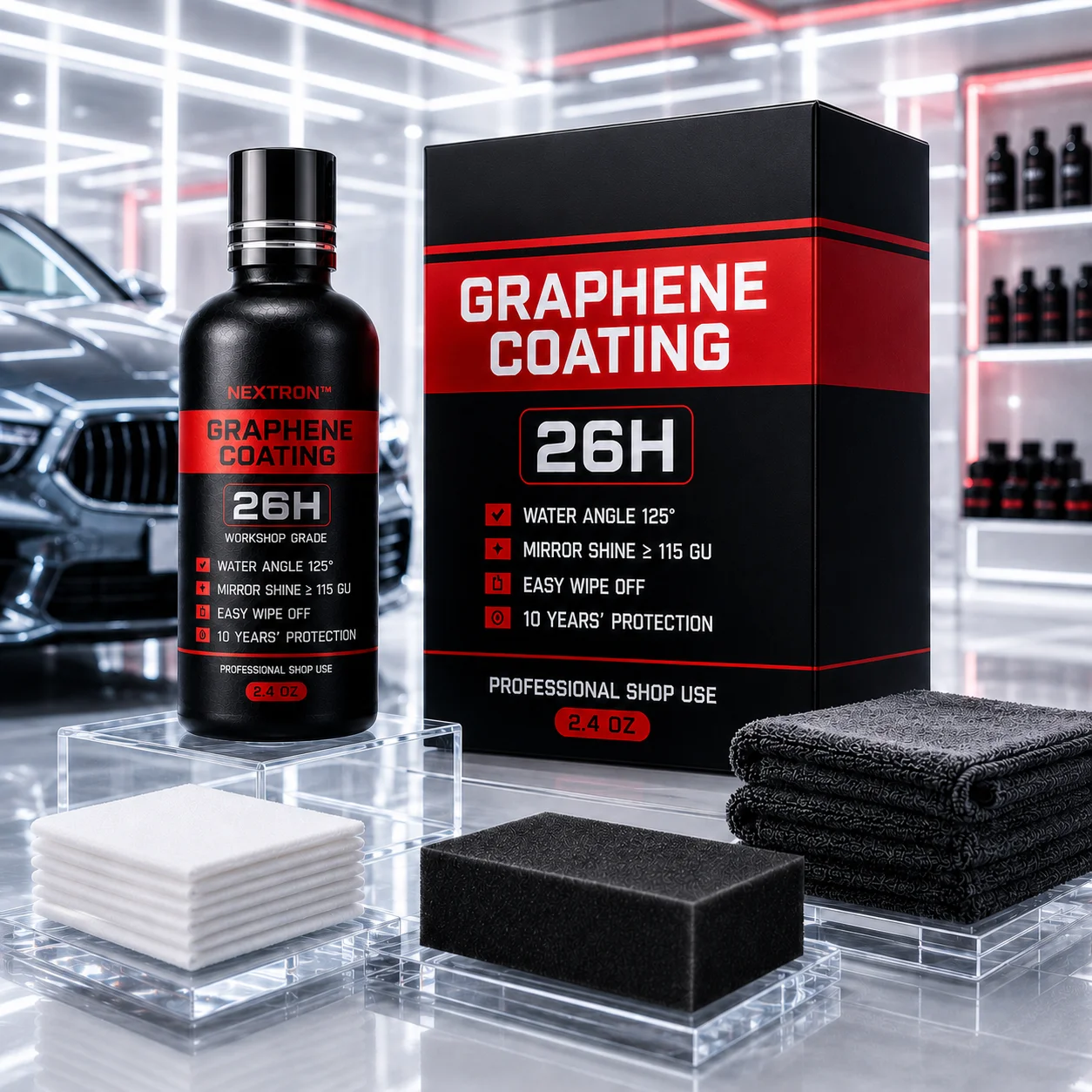 Graphene Ceramic Coating 26H,The Newest Advanced Graphene Coating for Car Lasting Protection,Ultra High Gloss
Graphene Ceramic Coating 26H,The Newest Advanced Graphene Coating for Car Lasting Protection,Ultra High Gloss