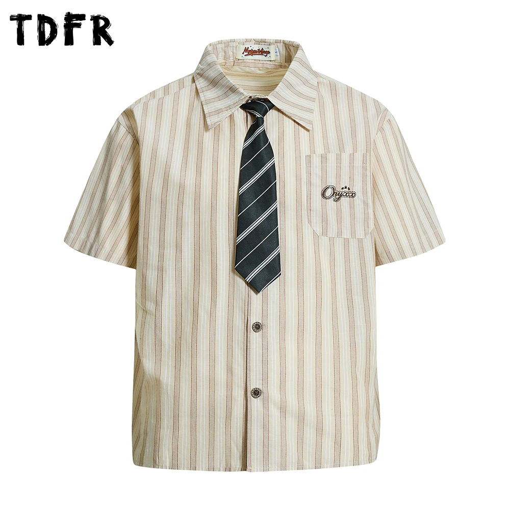Pocket Striped Short Sleeve Shirts Mens Embroidery Summer Casual Retro Loose Lapel Single Breasted Half-Sleeve Cotton Shirts Man
Pocket Striped Short Sleeve Shirts Mens Embroidery Summer Casual Retro Loose Lapel Single Breasted Half-Sleeve Cotton Shirts Man