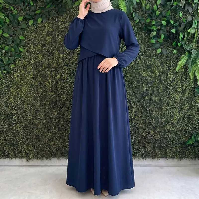 ZANZEA Women Modest Layered Detailing Abaya Robes O-Neck Long Sleeve Solid Color Maxi Dress Muslim Islamic Hijabis Loose Kaftan
ZANZEA Women Modest Layered Detailing Abaya Robes O-Neck Long Sleeve Solid Color Maxi Dress Muslim Islamic Hijabis Loose Kaftan