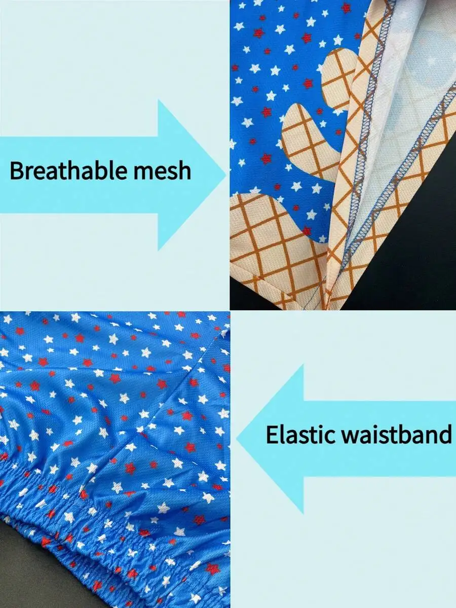Mens Blue Breathable Mesh Athletic Shorts With Elastic Waistband Star Print Casual Beach Shorts
Mens Blue Breathable Mesh Athletic Shorts With Elastic Waistband Star Print Casual Beach Shorts