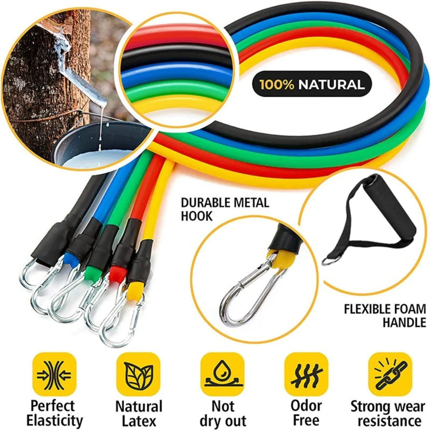Enhance Your Gym Fitness Workout with this Durable 11-Piece High Strength Resistance Bands Set - Get Stronger and Fitter Today -
Enhance Your Gym Fitness Workout with this Durable 11-Piece High Strength Resistance Bands Set - Get Stronger and Fitter Today -