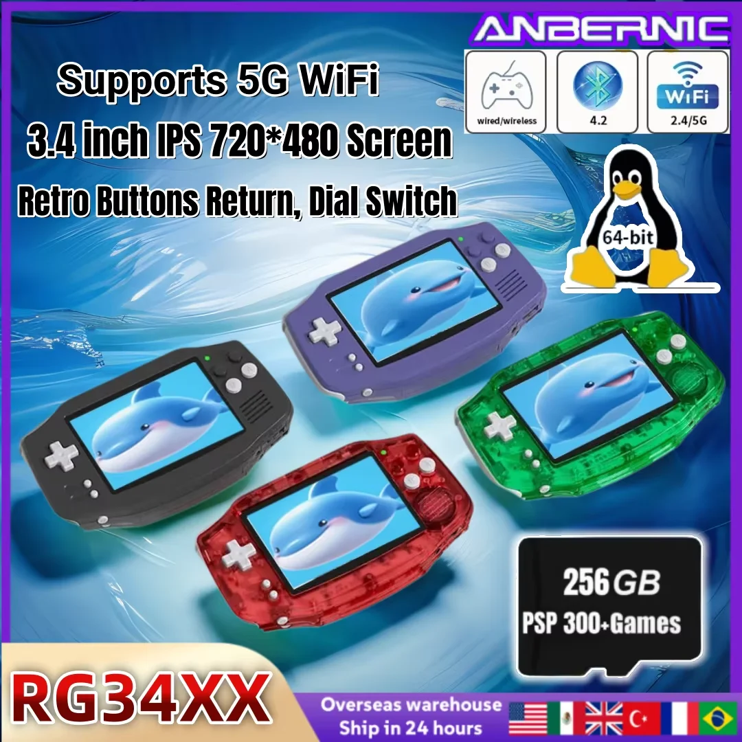 ANBERNIC RG 34XX Handheld Game Console Video Games Players 3.4-inch IPS Screen Linux 64-bit System HD TV 5G WiFi PSP HOT
ANBERNIC RG 34XX Handheld Game Console Video Games Players 3.4-inch IPS Screen Linux 64-bit System HD TV 5G WiFi PSP HOT