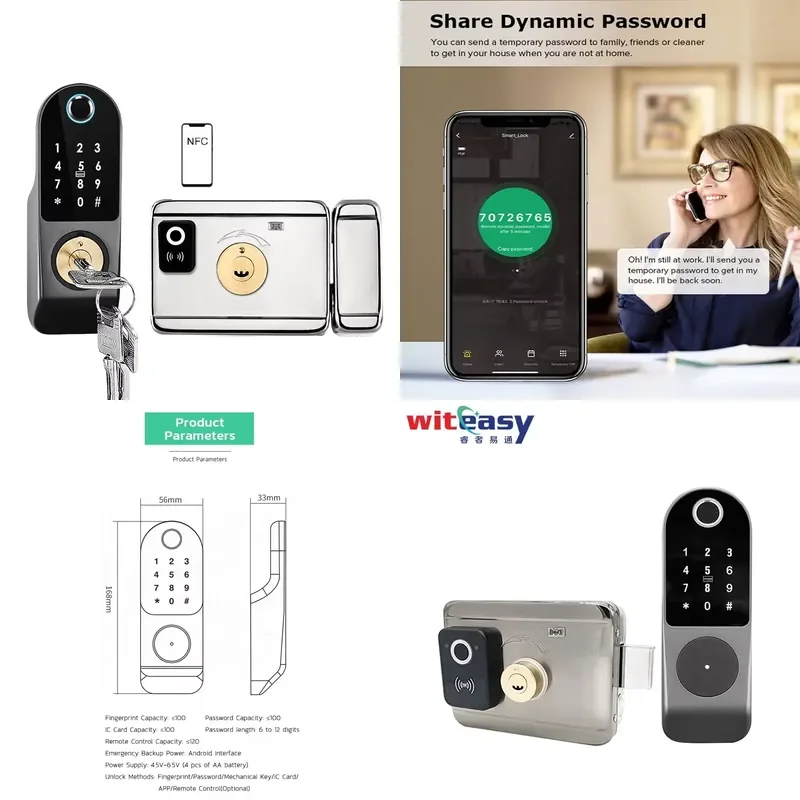 Temporary Password Aluminum Alloy Smart Door Waterproof App Control Fingerprint Unlock Cloud Dual-Sided Outdoor
Temporary Password Aluminum Alloy Smart Door Waterproof App Control Fingerprint Unlock Cloud Dual-Sided Outdoor