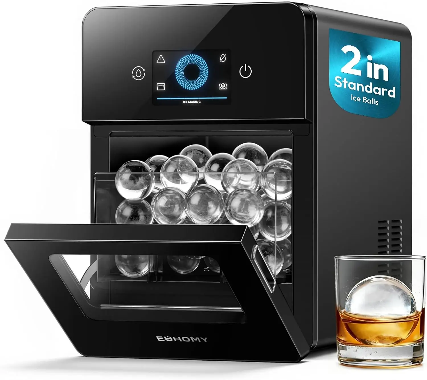 2" Ice Ball Maker Countertop, 4Pcs Ready in 40Mins, 144Pcs/day, Self-Cleaning Sphere Ice Maker Machine with Crystal Clear Ice, R
2" Ice Ball Maker Countertop, 4Pcs Ready in 40Mins, 144Pcs/day, Self-Cleaning Sphere Ice Maker Machine with Crystal Clear Ice, R