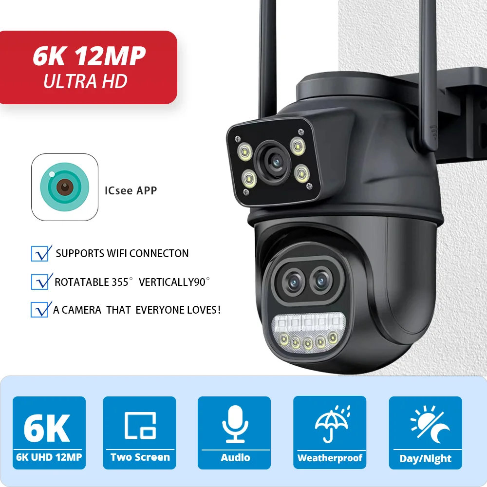 12-мегапиксельная двойная линза, 8-кратный зум, 6K PTZ, Wi-Fi, IP-камера, уличная IP-камера с искусственным интеллектом, отслеживание человека, видеонаблюдение, аудио, домашняя камера видеонаблюдения
12-мегапиксельная двойная линза, 8-кратный зум, 6K PTZ, Wi-Fi, IP-камера, уличная IP-камера с искусственным интеллектом, отслеживание человека, видеонаблюдение, аудио, домашняя камера видеонаблюдения