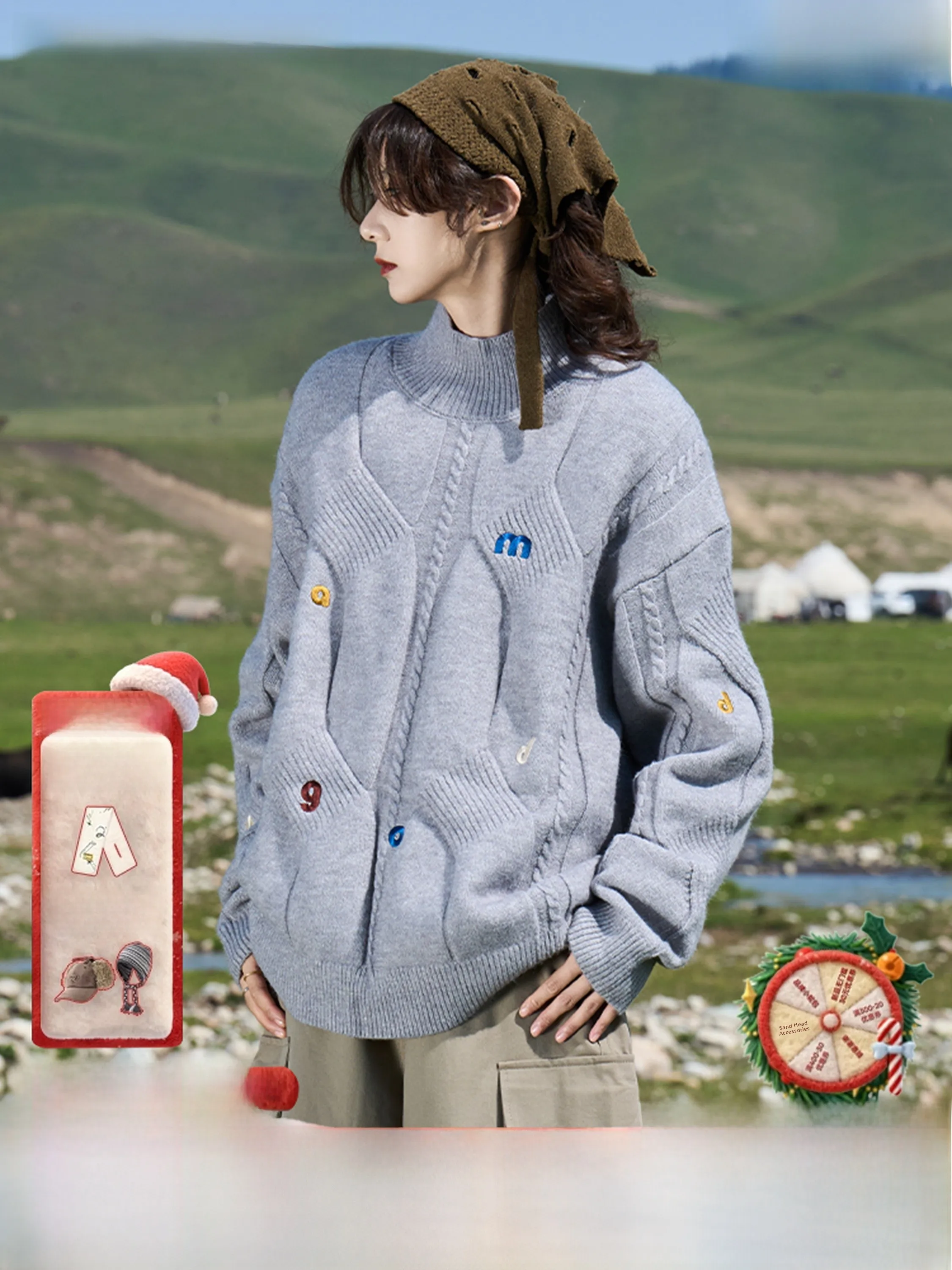 Maood Comfortable Knitted Sweater Embroidered Thi Needle Twist Street Sle Loose Fit Long Sve round Ne Winter Casual
Maood Comfortable Knitted Sweater Embroidered Thi Needle Twist Street Sle Loose Fit Long Sve round Ne Winter Casual