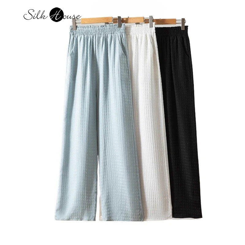 2025 Women's Early Autumn New 100% Natural Mulberry Silk GuanLe Crepe Dyeing High Waist Loose Straight Casual Pants
2025 Women's Early Autumn New 100% Natural Mulberry Silk GuanLe Crepe Dyeing High Waist Loose Straight Casual Pants
