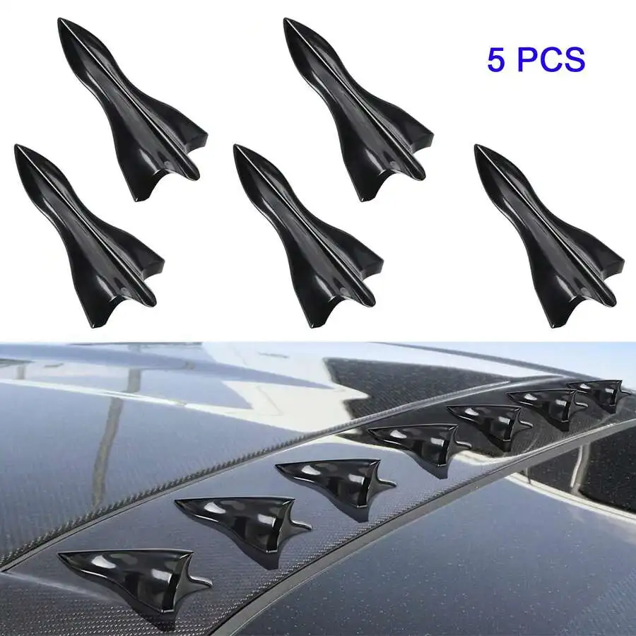 5 PCS Air Vortex Generator Carbon Fiber Pattern Diffuser Shark Fin Set Kit Compatible With Spoiler Top Roof Wing Pointed, Car
5 PCS Air Vortex Generator Carbon Fiber Pattern Diffuser Shark Fin Set Kit Compatible With Spoiler Top Roof Wing Pointed, Car
