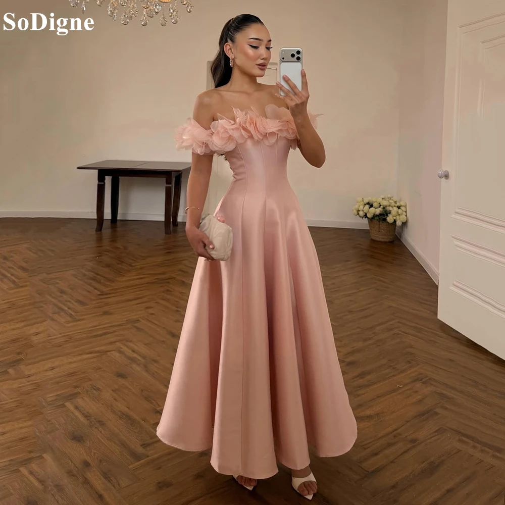 SoDigne Elagant Satin Evening Dresses Flowers Off The Shoulder Sleeveless Party Gowns 2026 Draped A-Line Prom Dress Customized
SoDigne Elagant Satin Evening Dresses Flowers Off The Shoulder Sleeveless Party Gowns 2026 Draped A-Line Prom Dress Customized