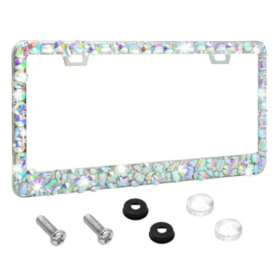 Bling License Plate Frame for Women - Diamond Rhinestone Sparkly Glitter License Plate Frame, Stainless Steel and Obstruction-F
Bling License Plate Frame for Women - Diamond Rhinestone Sparkly Glitter License Plate Frame, Stainless Steel and Obstruction-F