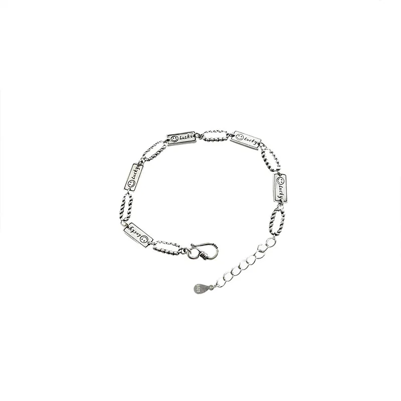 S925 Sterling Silver Smiling Face Lucky Bracelet Women's INS Cool Style Small Crowd Design Simple Retro Style Handwear
S925 Sterling Silver Smiling Face Lucky Bracelet Women's INS Cool Style Small Crowd Design Simple Retro Style Handwear