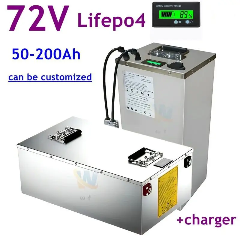 Lifepo4 72V 50Ah 60Ah 70Ah 80Ah 100Ah 150Ah 180Ah 200Ah Lithium Battery for Scooter Motorcycle Tricycle Electric Four-Wheels Car 
Lifepo4 72V 50Ah 60Ah 70Ah 80Ah 100Ah 150Ah 180Ah 200Ah Lithium Battery for Scooter Motorcycle Tricycle Electric Four-Wheels Car