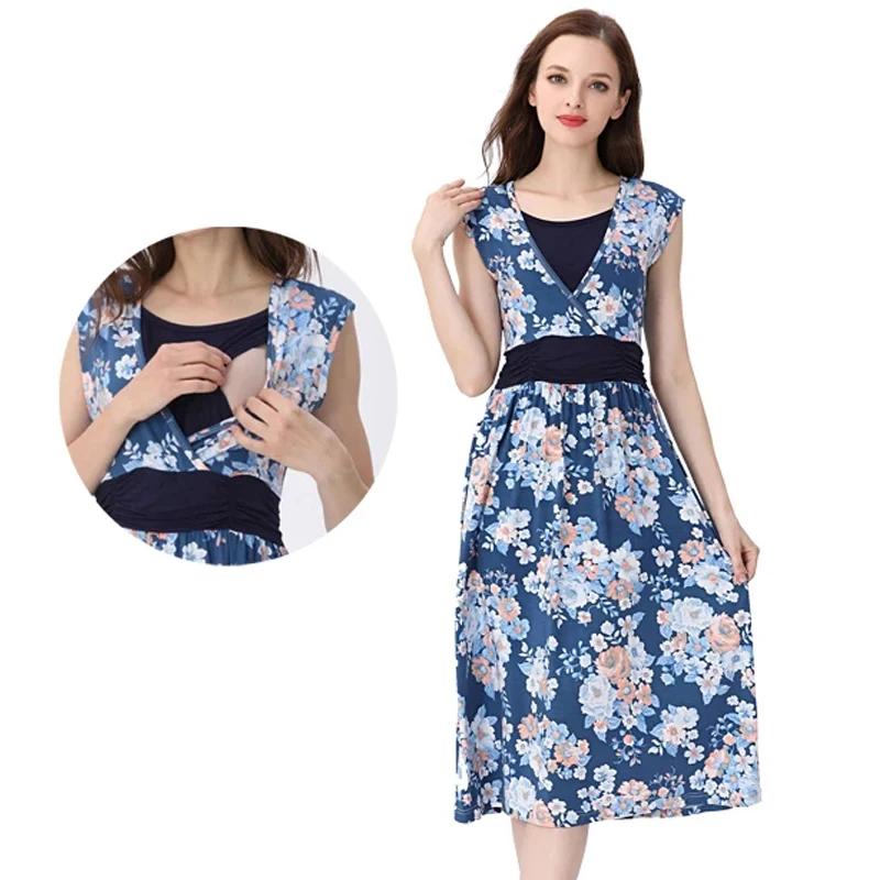 Nursing Lactation Dress Summer Breastfeeding Dress Casual Maternity Dress Floral Sleeveless A-line Dresses for Pregnant Women
Nursing Lactation Dress Summer Breastfeeding Dress Casual Maternity Dress Floral Sleeveless A-line Dresses for Pregnant Women