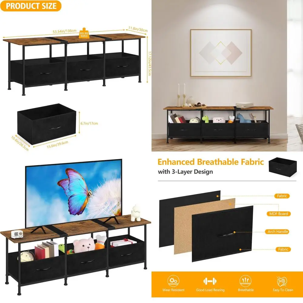 Fabric Drawer TV Stands for 50-60 Inch TVs: Living Room & Bedroom Storage Solutions
Fabric Drawer TV Stands for 50-60 Inch TVs: Living Room & Bedroom Storage Solutions