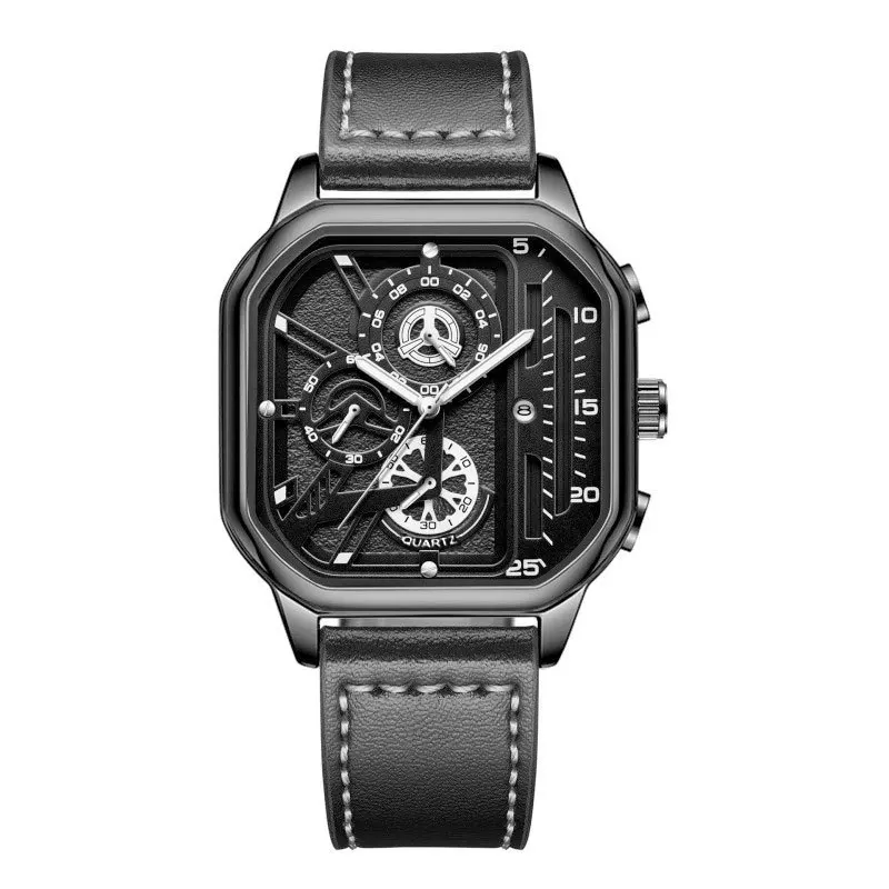 New, Square Men's Watch, Stylish Swiss Watch Double Dial Temperament Student Watch
New, Square Men's Watch, Stylish Swiss Watch Double Dial Temperament Student Watch