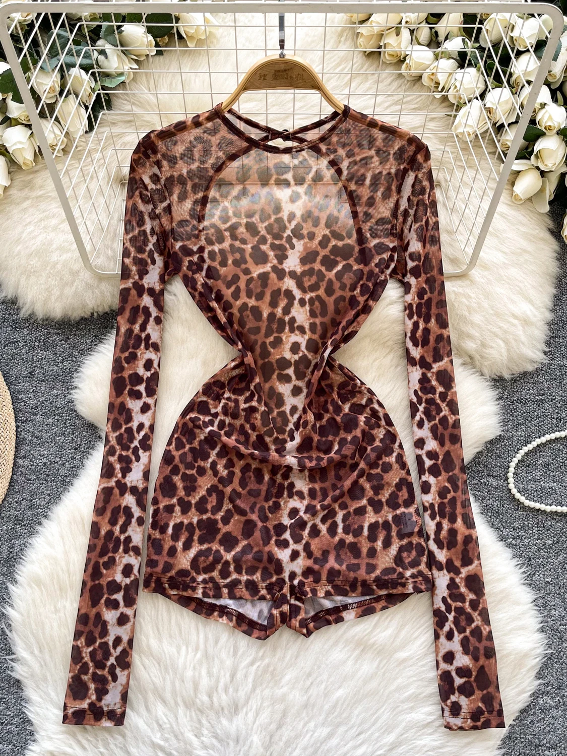 Foamlina American Leopard Print Long-sleeve Jumpsuit Women's Summer Thin Backless Sexy Nightclub Street Short Pants Bodysuits
Foamlina American Leopard Print Long-sleeve Jumpsuit Women's Summer Thin Backless Sexy Nightclub Street Short Pants Bodysuits