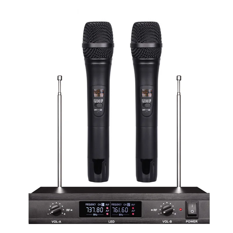 Wireless Microphone U-103 Double Handheld VHF Karaoke Mic
Wireless Microphone U-103 Double Handheld VHF Karaoke Mic