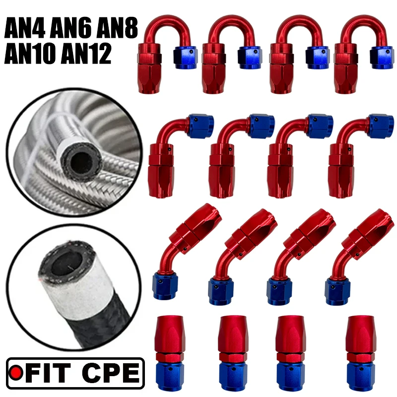 4Pcs AN4/6/8/10/12 Swivel Hose End Fitting Oil Fuel Hose Reusable Adapter Hose End Pipe Connector for Braided CPE Fuel Pipe Tube
4Pcs AN4/6/8/10/12 Swivel Hose End Fitting Oil Fuel Hose Reusable Adapter Hose End Pipe Connector for Braided CPE Fuel Pipe Tube