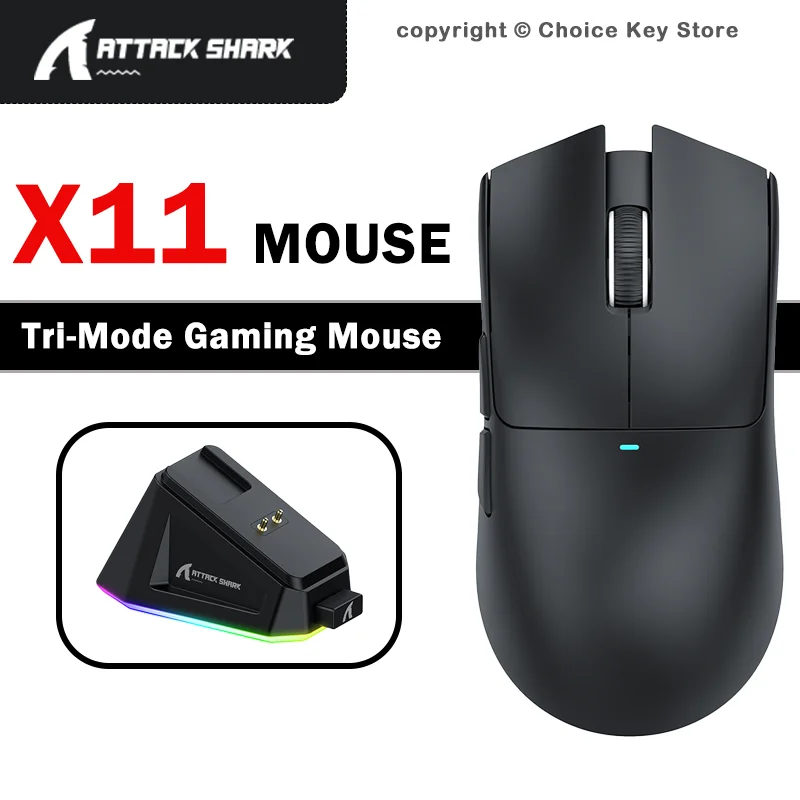 ATTACK SHARK X11 Wireless Gaming Mouse RGB Charging Dock PAW3311 22000 DPI Tri-Mode Bluetooth 2.4G Wired 63g Lightweight
ATTACK SHARK X11 Wireless Gaming Mouse RGB Charging Dock PAW3311 22000 DPI Tri-Mode Bluetooth 2.4G Wired 63g Lightweight