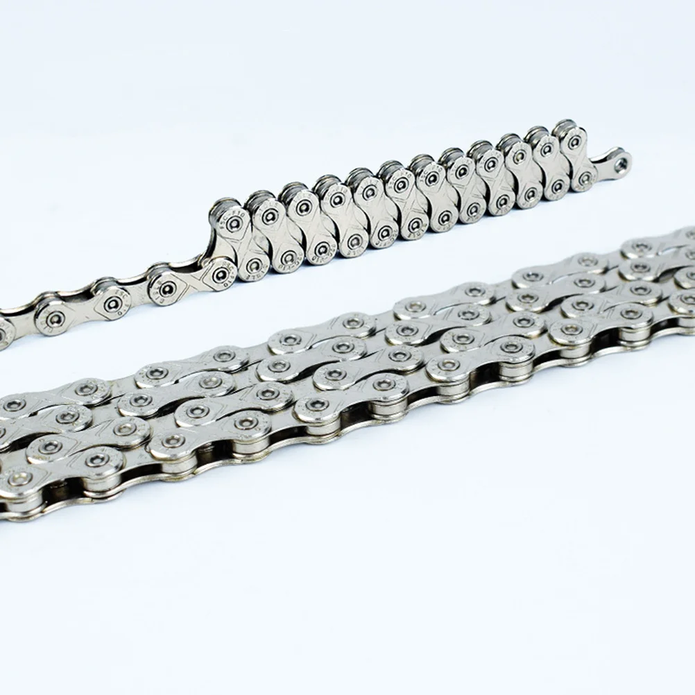 116 Sections Replacement Mountain Bike Chain Silver Electroplated Rust-Resistant for Road Condition Adapted Cycling 
116 Sections Replacement Mountain Bike Chain Silver Electroplated Rust-Resistant for Road Condition Adapted Cycling