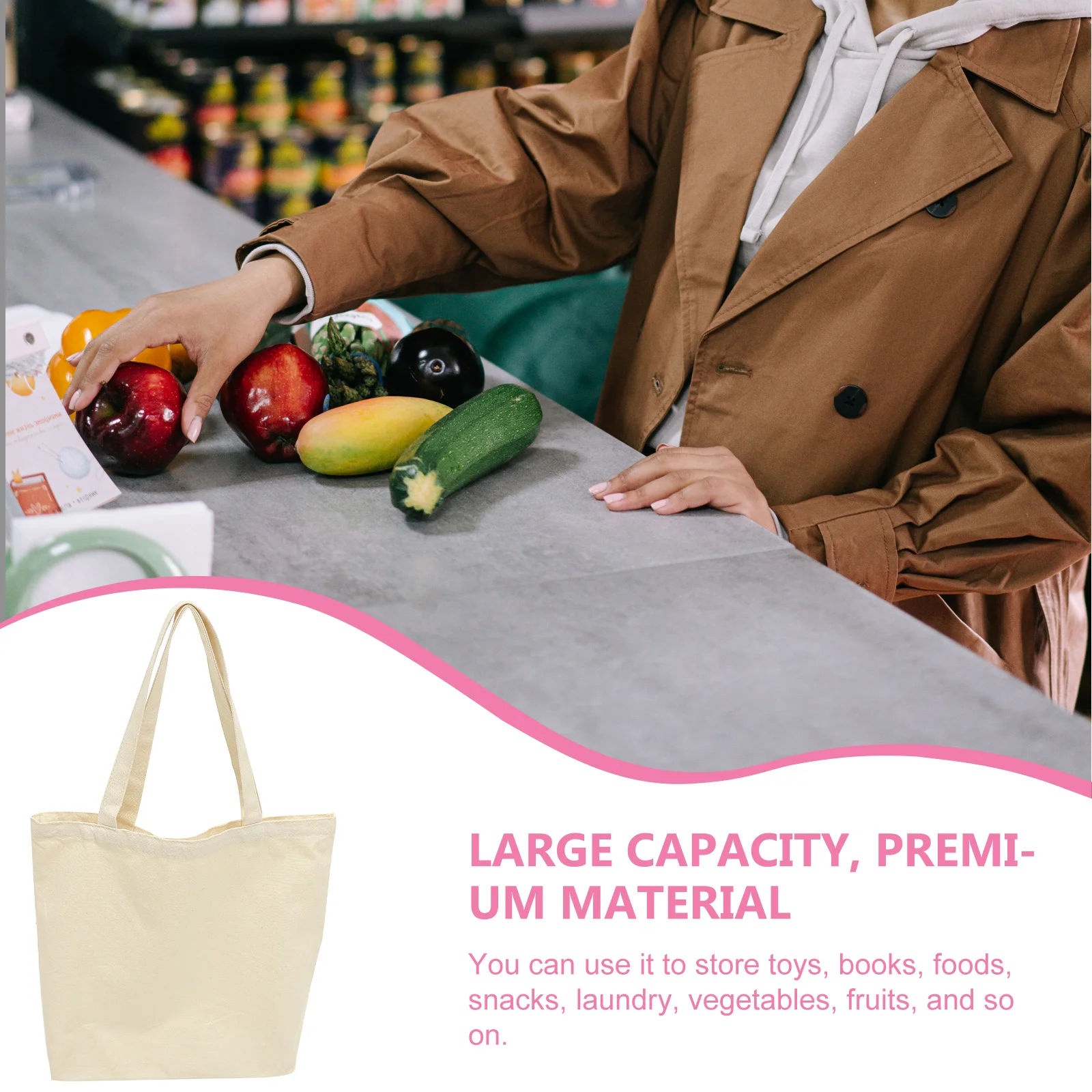 2pcs Reusable Canvas Grocery Tote Large Capacity Shopping Bag Wine Carrier Shoulder Utility Pouch Picnic Beach Cloth Heavy Duty
2pcs Reusable Canvas Grocery Tote Large Capacity Shopping Bag Wine Carrier Shoulder Utility Pouch Picnic Beach Cloth Heavy Duty