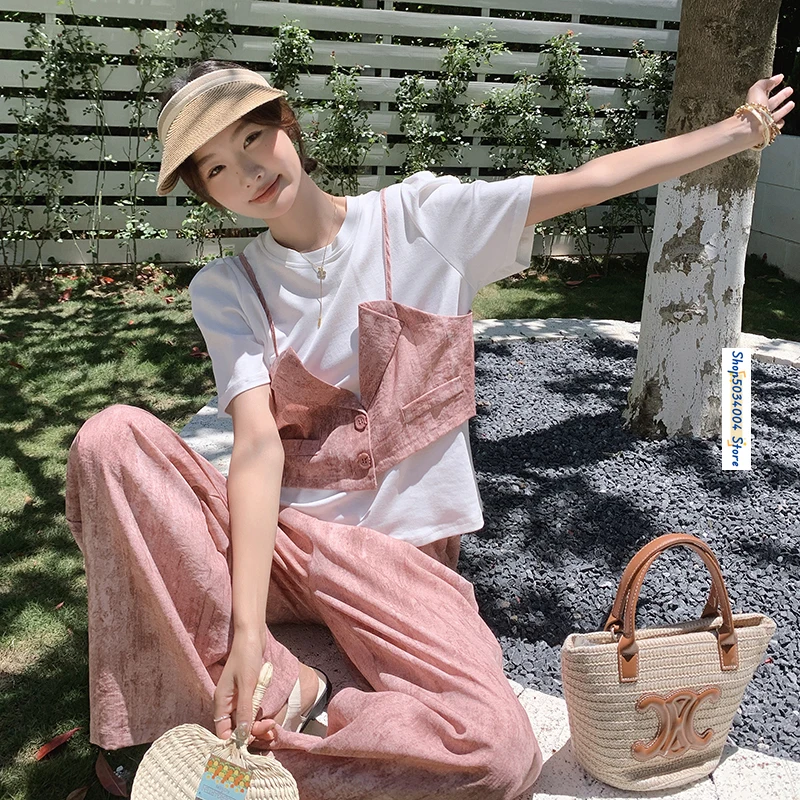 2024 Summer Two Piece Sets Women Outfits Elegant Short Sleeve Spliced Loose Casual T Shirt High Waist Wide Leg Pants Female 0D92
2024 Summer Two Piece Sets Women Outfits Elegant Short Sleeve Spliced Loose Casual T Shirt High Waist Wide Leg Pants Female 0D92