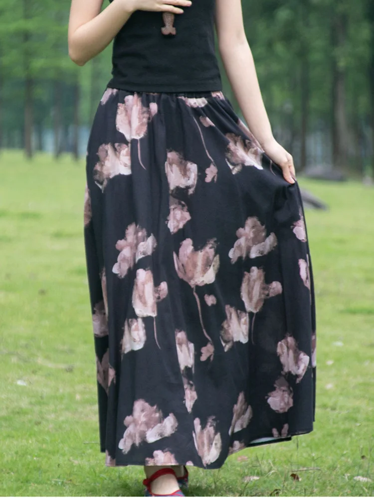 TIYIHAILEY Long Maxi A-line Elastic Waist Women Cotton And Linen Printed Skirts Flowers 2026 New Black Ladies With Pockets
TIYIHAILEY Long Maxi A-line Elastic Waist Women Cotton And Linen Printed Skirts Flowers 2026 New Black Ladies With Pockets
