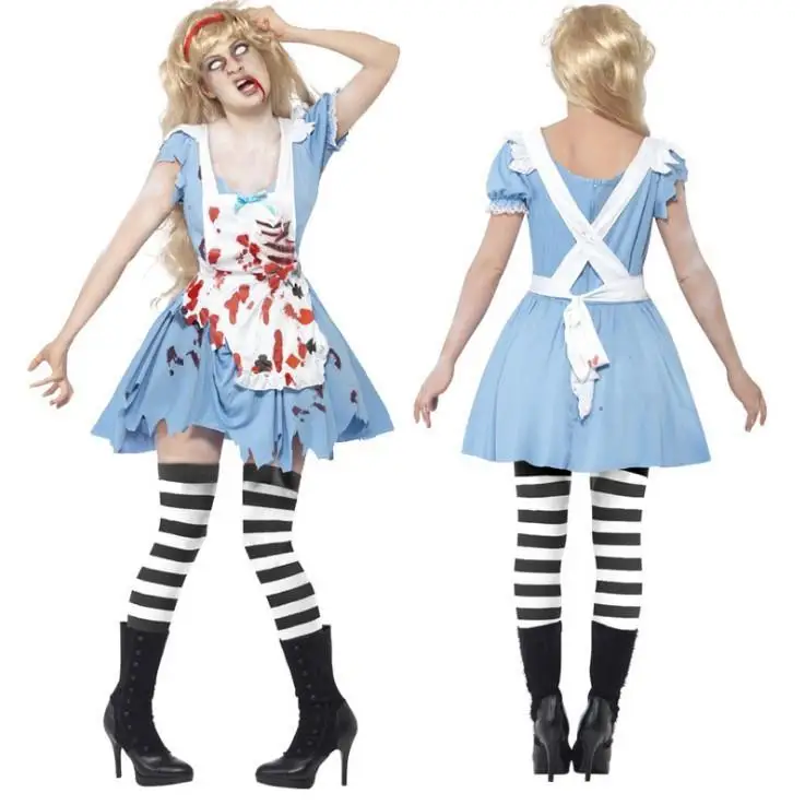 Horror Zombie Costume Halloween Stage Servant Maid Gift Bloodstained Women's Clothing Tunic Top And Skirt Set
Horror Zombie Costume Halloween Stage Servant Maid Gift Bloodstained Women's Clothing Tunic Top And Skirt Set
