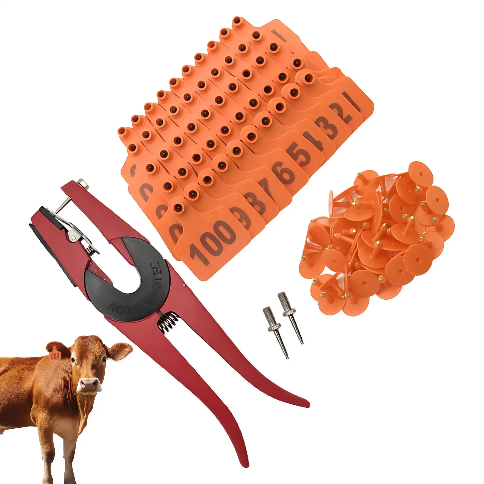 Cattle Ear Tags Sheep Monitoring Labels 001-100 Numbered Ear Tags With Applicator For Wildlife Tracking Beef Cattle Breeding
Cattle Ear Tags Sheep Monitoring Labels 001-100 Numbered Ear Tags With Applicator For Wildlife Tracking Beef Cattle Breeding