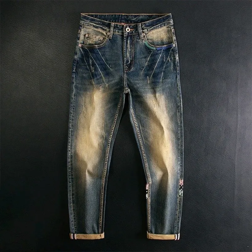 Осень и весна, новый модный тренд, американские винтажные прямые эластичные джинсовые брюки для мужчин, повседневные спортивные брюки высокого качества
Осень и весна, новый модный тренд, американские винтажные прямые эластичные джинсовые брюки для мужчин, повседневные спортивные брюки высокого качества
