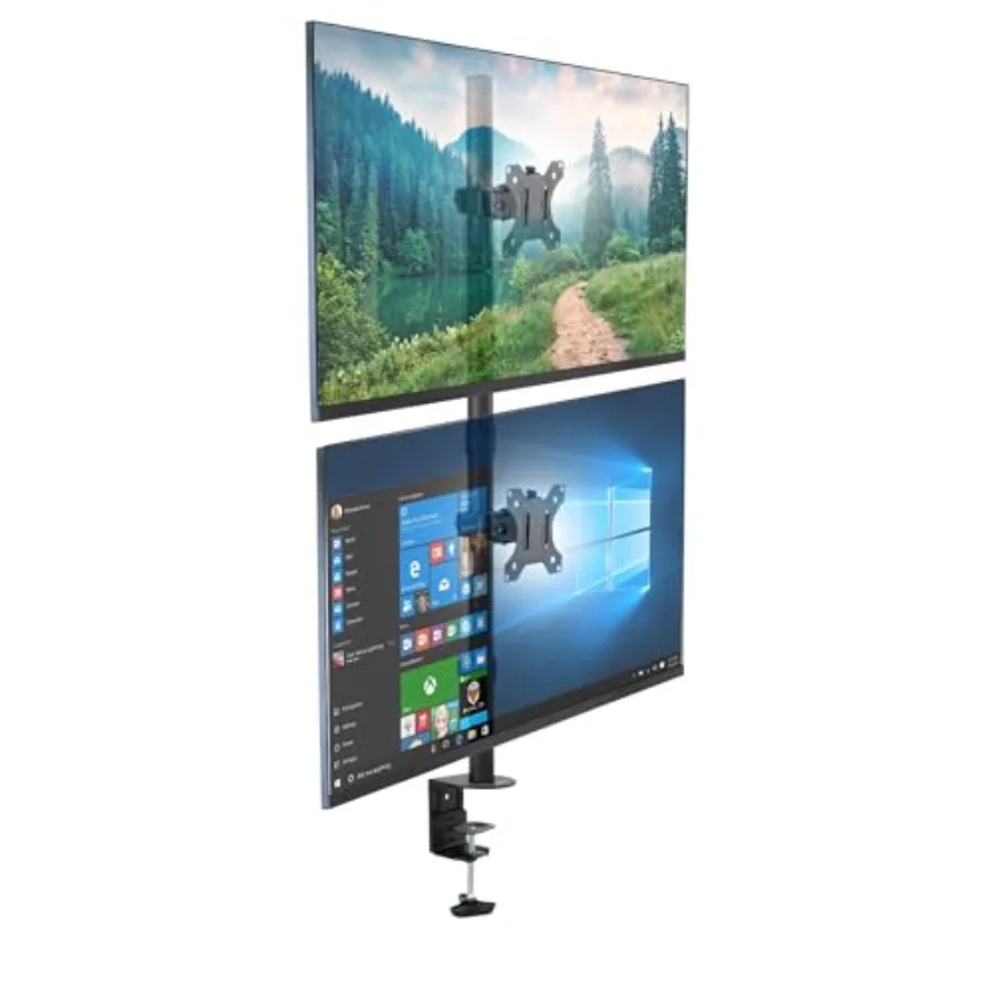 Vertical Dual Monitor Mount for Office Desk Use Aluminum Alloy Black Supports Stacked Setup of Two Screens 19-32 Inches with C-
Vertical Dual Monitor Mount for Office Desk Use Aluminum Alloy Black Supports Stacked Setup of Two Screens 19-32 Inches with C-