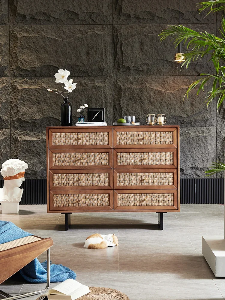 Solid wood rattan woven four six eight dou cabinets, dining side drawers, storage cabinets, foyer cabinets
Solid wood rattan woven four six eight dou cabinets, dining side drawers, storage cabinets, foyer cabinets