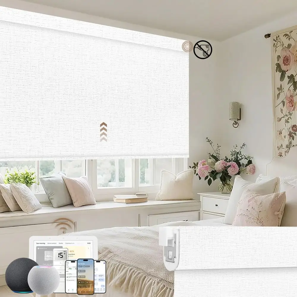 Motorized Blackout Roller Shades, Remote Control, 100% Light Blocking, Smart Home Compatible Blinds (White)
Motorized Blackout Roller Shades, Remote Control, 100% Light Blocking, Smart Home Compatible Blinds (White)