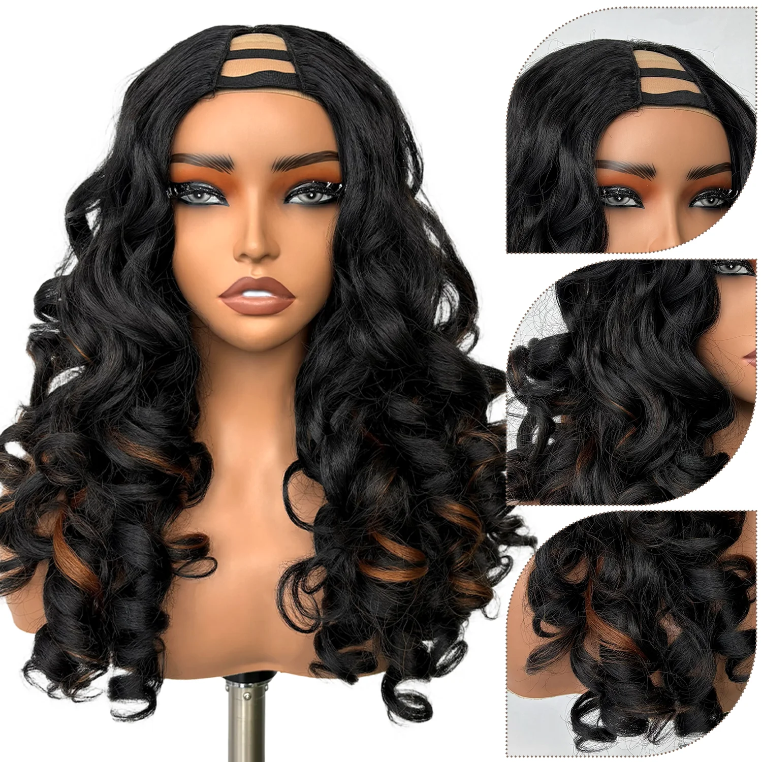 X-TRESS Highlight Color Long Curly Synthetic Wig V-Part Hair for Women 22inch Fluffy Bouncy Hair No Leave out Clip in Half Wig
X-TRESS Highlight Color Long Curly Synthetic Wig V-Part Hair for Women 22inch Fluffy Bouncy Hair No Leave out Clip in Half Wig