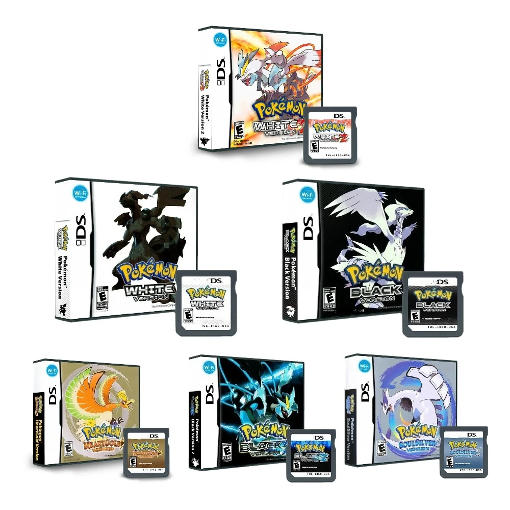 NDS Game Cartridge Pokémon White 2/ Black 2/Heart Gold/Soul Silver /Platinum English R4 Game Card
NDS Game Cartridge Pokémon White 2/ Black 2/Heart Gold/Soul Silver /Platinum English R4 Game Card