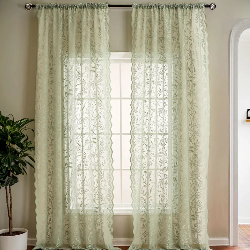 French Romantic Matcha Lace Curtain Transparent Jacquard Sheer Window Screening 2Pcs Bedroom Bay Window Balcony Voile Curtains
French Romantic Matcha Lace Curtain Transparent Jacquard Sheer Window Screening 2Pcs Bedroom Bay Window Balcony Voile Curtains