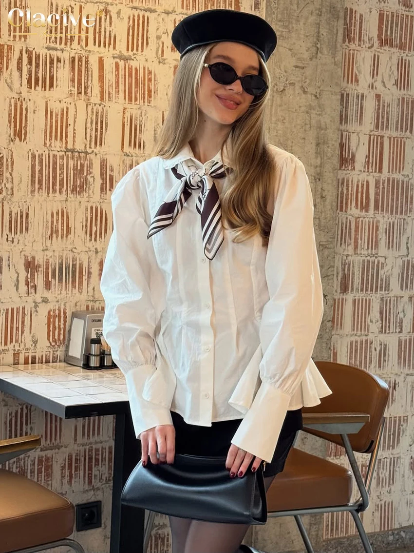 Clacive Fashion Slim White Cotton Women's Shirt 2026 Autumn Lapel Long Sleeve Blouse Elegant Classic Solid Top Female Clothing
Clacive Fashion Slim White Cotton Women's Shirt 2026 Autumn Lapel Long Sleeve Blouse Elegant Classic Solid Top Female Clothing