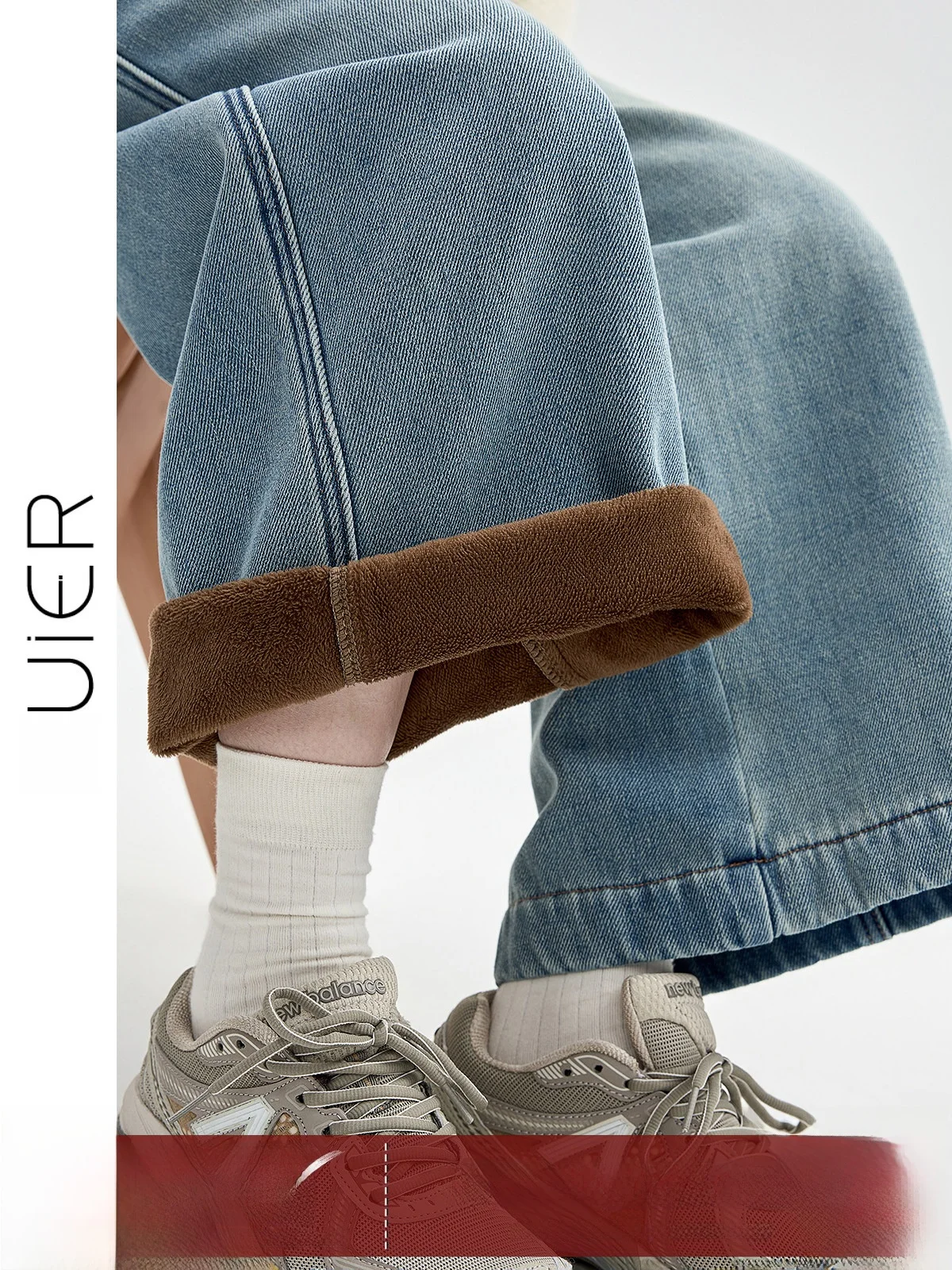 Blue Fce Lined High Waist Wide Leg Denim Jeans Women's Winter Vintage Waed Loose Fit Trousers by Guier
Blue Fce Lined High Waist Wide Leg Denim Jeans Women's Winter Vintage Waed Loose Fit Trousers by Guier
