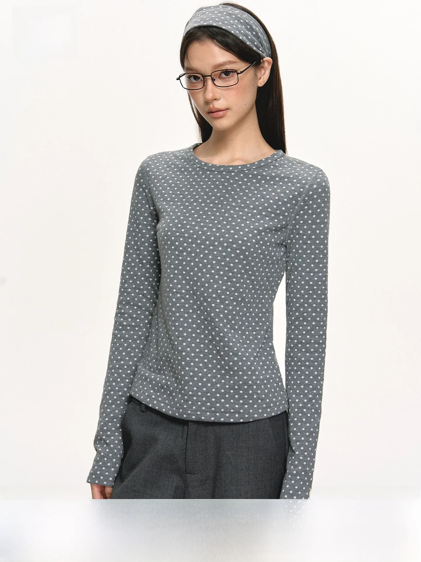 Anna Aneae Polka Dot Knitted Base irt Women's Slim Fit Long Sve round Ne T-irt Casual Sle Autumn Winter ey
Anna Aneae Polka Dot Knitted Base irt Women's Slim Fit Long Sve round Ne T-irt Casual Sle Autumn Winter ey
