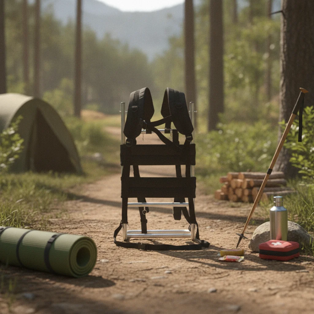 Adjustable Backpack Carrying Frame with Durable Aluminum Alloy Structure Attachment Loops and Curved Base for Hiking
Adjustable Backpack Carrying Frame with Durable Aluminum Alloy Structure Attachment Loops and Curved Base for Hiking