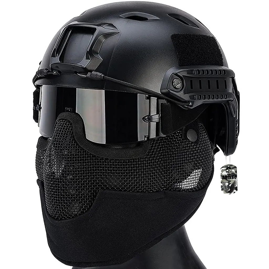 Tactical Helmet Sets, Outdoor Paintball Protective Gear with Half Face Mask and Airsoft Goggles, with Advanced EPP Pad
Tactical Helmet Sets, Outdoor Paintball Protective Gear with Half Face Mask and Airsoft Goggles, with Advanced EPP Pad