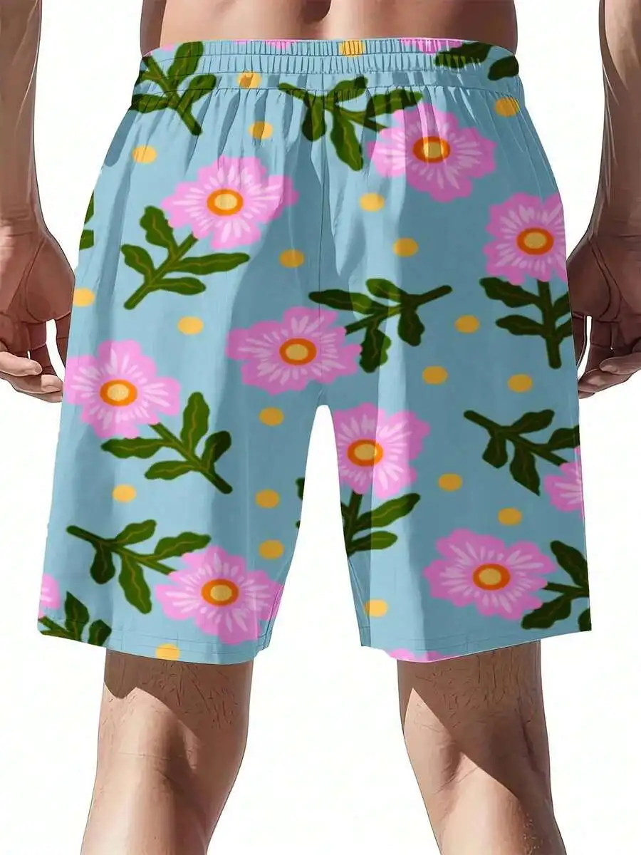 Floral Print Swim Trunks For Men Pink Daisies Green Leaves Summer Beach Shorts
Floral Print Swim Trunks For Men Pink Daisies Green Leaves Summer Beach Shorts