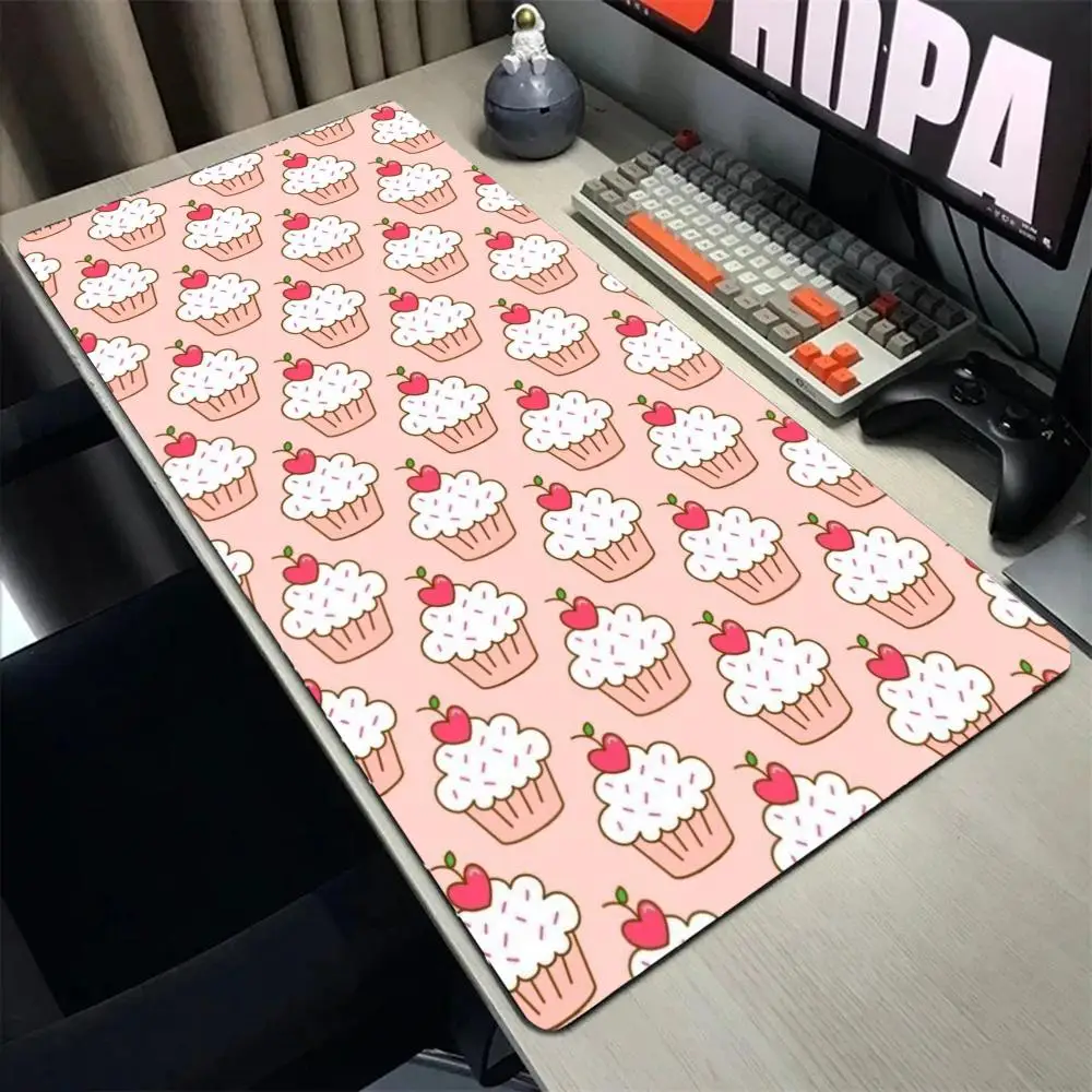 Cake Dessert Pattern Mouse Pad Mousepad Large Gaming Mouse Pad LockEdge Thickened Computer Keyboard Table Desk Mat