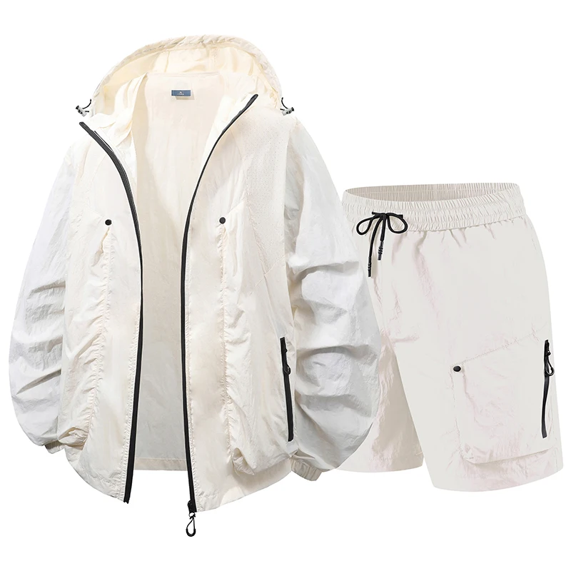Summer Men's Mountaineering and Hiking UV Resistant Sunscreen Jacket Fashion Five Point Casual Shorts Quick Drying Two Piece Set
Summer Men's Mountaineering and Hiking UV Resistant Sunscreen Jacket Fashion Five Point Casual Shorts Quick Drying Two Piece Set